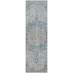 Luxury Washable Indoor/Outdoor Tabrook Blue 2'3" x 7'6" Runner Rug