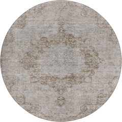 Luxury Washable Indoor/Outdoor Tabrook Chocolate 8' x 8' Round Rug
