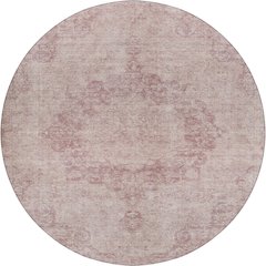 Luxury Washable Indoor/Outdoor Tabrook Pink 8' x 8' Round Rug