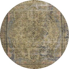 Luxury Washable Indoor/Outdoor Tabrook Tan 8' x 8' Round Rug