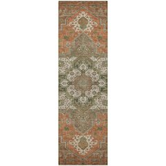 Luxury Washable Indoor/Outdoor Tabrook Rust 2'3" x 7'6" Runner Rug