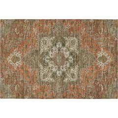 Luxury Washable Indoor/Outdoor Tabrook Rust 1'8" x 2'6" Rug