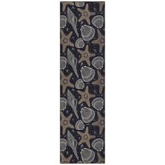 Indoor/Outdoor Surfside ASR34 Midnight Washable 2'3" x 7'6" Runner Rug