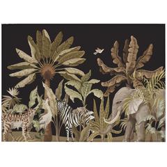 Indoor/Outdoor Tropics TC8 Black Washable 1'8" x 2'6" Rug