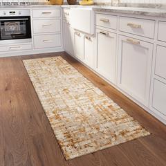 Bravado Caramel Contemporary Abstract 2'3" x 7'6" Runner Rug Caramel ABV35