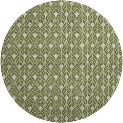 Luxury Washable Indoor/Outdoor The Reserve Olive 8' x 8' Round Rug