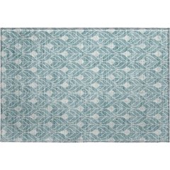 Luxury Washable Indoor/Outdoor The Reserve Teal 1'8" x 2'6" Rug