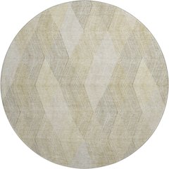 Luxury Washable Indoor/Outdoor The Reserve Beige 8' x 8' Round Rug