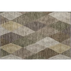 Luxury Washable Indoor/Outdoor The Reserve Brown 1'8" x 2'6" Rug