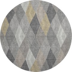 Luxury Washable Indoor/Outdoor The Reserve Charcoal 8' x 8' Round Rug