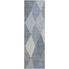 Luxury Washable Indoor/Outdoor The Reserve Denim 2'3" x 7'6" Runner Rug