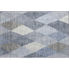 Luxury Washable Indoor/Outdoor The Reserve Denim 1'8" x 2'6" Rug