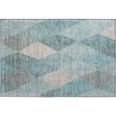 Luxury Washable Indoor/Outdoor The Reserve Turquoise 1'8" x 2'6" Rug