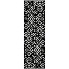 Luxury Washable Indoor/Outdoor The Reserve Black 2'3" x 7'6" Runner Rug