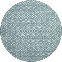 Luxury Washable Indoor/Outdoor The Reserve Turquoise 8' x 8' Round Rug