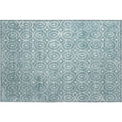 Luxury Washable Indoor/Outdoor The Reserve Turquoise 1'8" x 2'6" Rug
