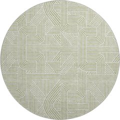 Luxury Washable Indoor/Outdoor The Reserve Aloe 8' x 8' Round Rug