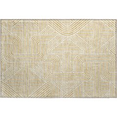 Luxury Washable Indoor/Outdoor The Reserve Gold 1'8" x 2'6" Rug
