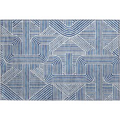 Luxury Washable Indoor/Outdoor The Reserve Navy 1'8" x 2'6" Rug