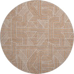 Luxury Washable Indoor/Outdoor The Reserve Paprika 8' x 8' Round Rug