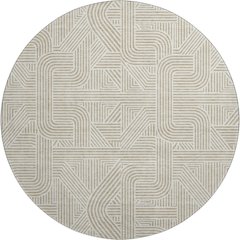 Luxury Washable Indoor/Outdoor The Reserve Putty 8' x 8' Round Rug