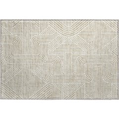 Luxury Washable Indoor/Outdoor The Reserve Putty 1'8" x 2'6" Rug