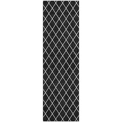 Luxury Washable Indoor/Outdoor The Reserve Black 2'3" x 7'6" Runner Rug