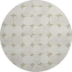 Luxury Washable Indoor/Outdoor The Reserve Aloe 8' x 8' Round Rug