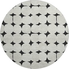 Luxury Washable Indoor/Outdoor The Reserve Black 8' x 8' Round Rug