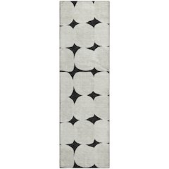 Luxury Washable Indoor/Outdoor The Reserve Black 2'3" x 7'6" Runner Rug