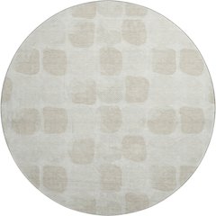 Luxury Washable Indoor/Outdoor The Reserve Ivory 8' x 8' Round Rug
