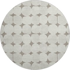 Luxury Washable Indoor/Outdoor The Reserve Taupe 8' x 8' Round Rug