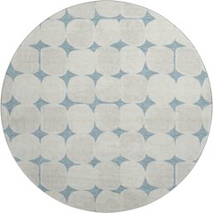 Luxury Washable Indoor/Outdoor The Reserve Teal 8' x 8' Round Rug