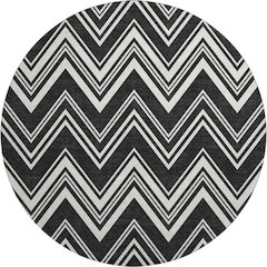 Luxury Washable Indoor/Outdoor The Reserve Black 8' x 8' Round Rug