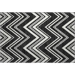 Luxury Washable Indoor/Outdoor The Reserve Black 1'8" x 2'6" Rug