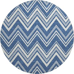 Luxury Washable Indoor/Outdoor The Reserve Blue 8' x 8' Round Rug