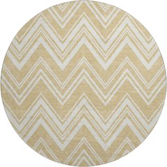 Luxury Washable Indoor/Outdoor The Reserve Honey 8' x 8' Round Rug