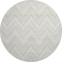 Luxury Washable Indoor/Outdoor The Reserve Ivory 8' x 8' Round Rug