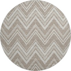 Luxury Washable Indoor/Outdoor The Reserve Khaki 8' x 8' Round Rug