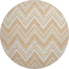 Luxury Washable Indoor/Outdoor The Reserve Peach 8' x 8' Round Rug