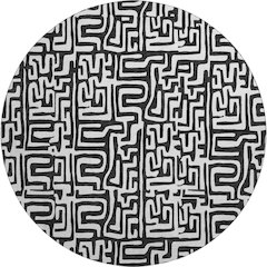 Luxury Washable Indoor/Outdoor The Reserve Black 8' x 8' Round Rug