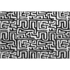 Luxury Washable Indoor/Outdoor The Reserve Black 1'8" x 2'6" Rug
