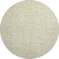 Luxury Washable Indoor/Outdoor The Reserve Wheat 8' x 8' Round Rug
