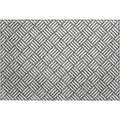 Luxury Washable Indoor/Outdoor The Reserve Charcoal 1'8" x 2'6" Rug