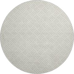 Luxury Washable Indoor/Outdoor The Reserve Ivory 8' x 8' Round Rug