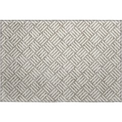 Luxury Washable Indoor/Outdoor The Reserve Taupe 1'8" x 2'6" Rug