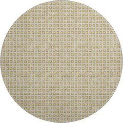 Luxury Washable Indoor/Outdoor The Reserve Gold 8' x 8' Round Rug