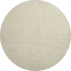 Luxury Washable Indoor/Outdoor The Reserve Wheat 8' x 8' Round Rug