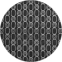 Luxury Washable Indoor/Outdoor The Reserve Black 8' x 8' Round Rug