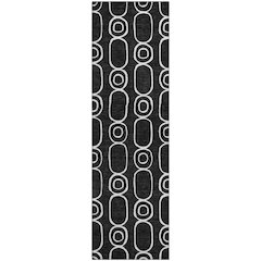 Luxury Washable Indoor/Outdoor The Reserve Black 2'3" x 7'6" Runner Rug